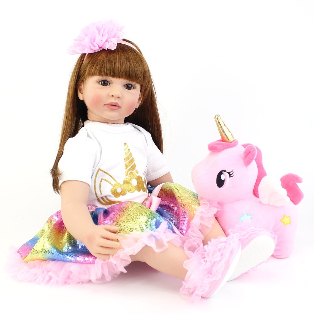 Unicorn Stuffed Toy - BZDOLL 60cm Lifelike Reborn Toddler Doll