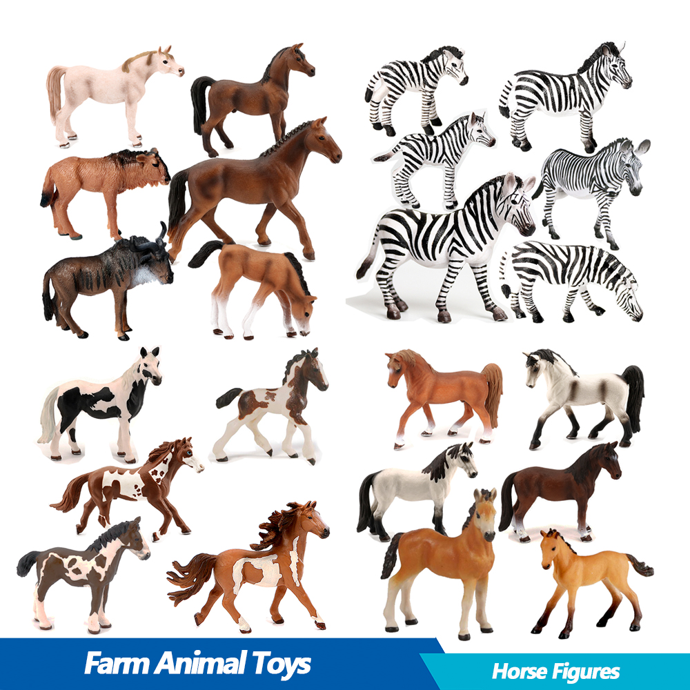 Kids Toys Under 200 - Zebra Wildebeest Gnu Plastic Horse Models