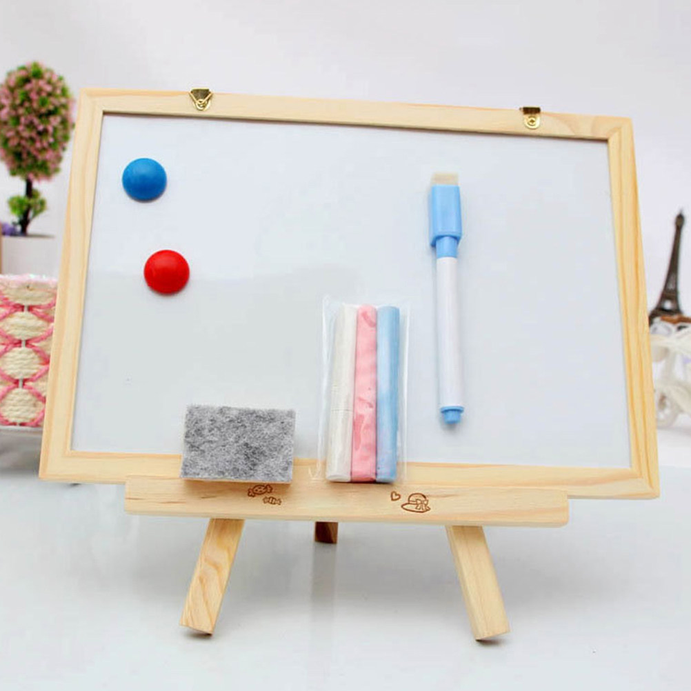 Magnetic Drawing Board - Double-Sided Magnetic Writing Board Wooden Educational