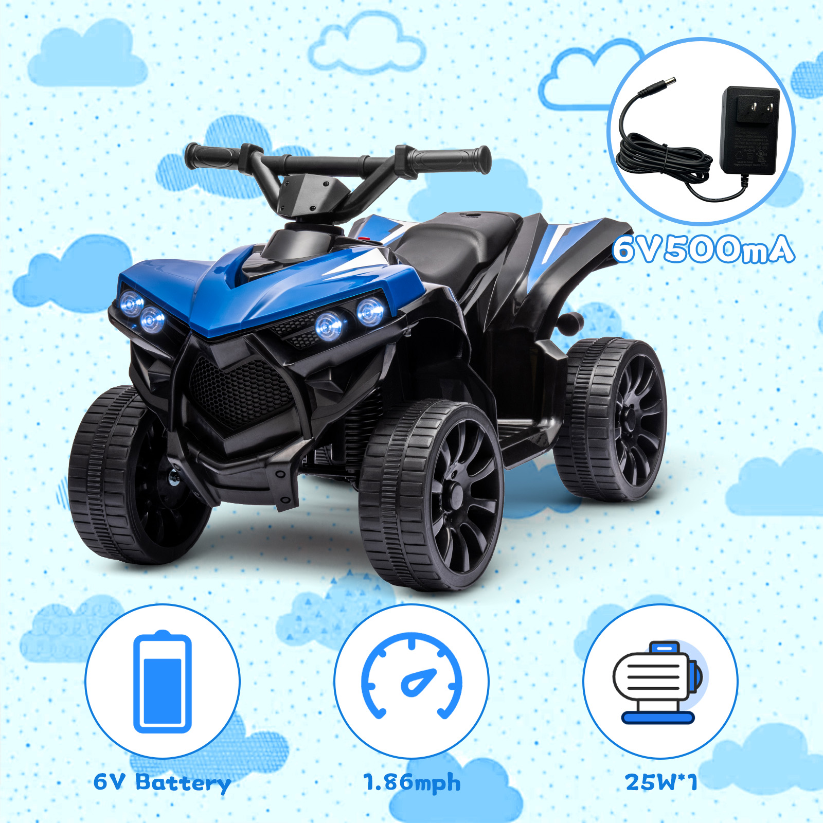 6V Ride On Toys 4-Wheeler Quad - Kids Toys Quad 评论和价格
