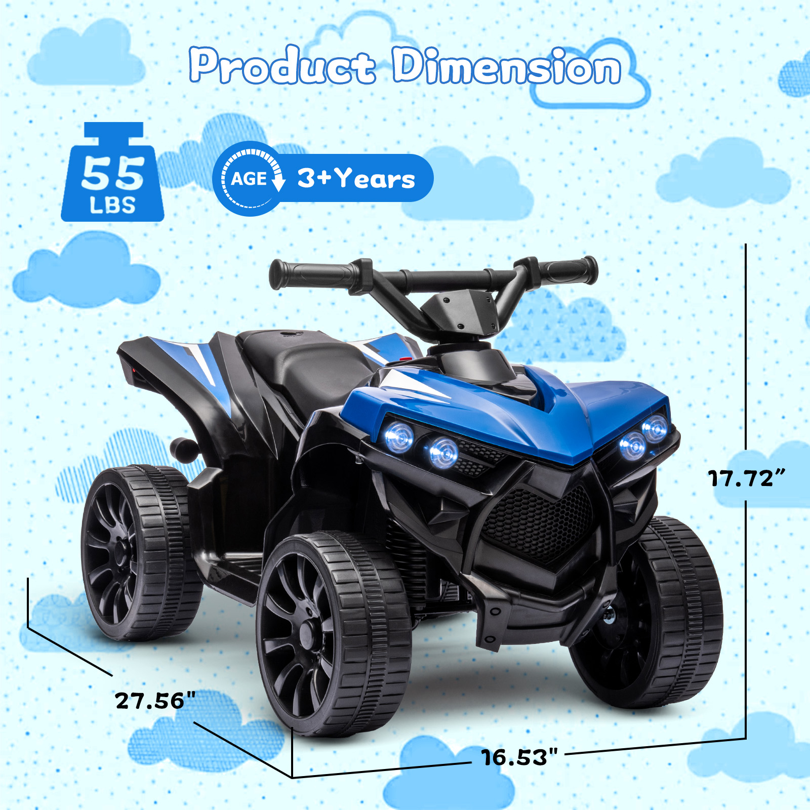 6V Ride On Toys 4-Wheeler Quad - Kids Toys Quad 评论和价格