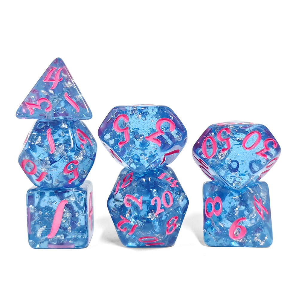 7Pcs/set Blue Color Resin Dice - Kids Toys Entertainer 评论和价格