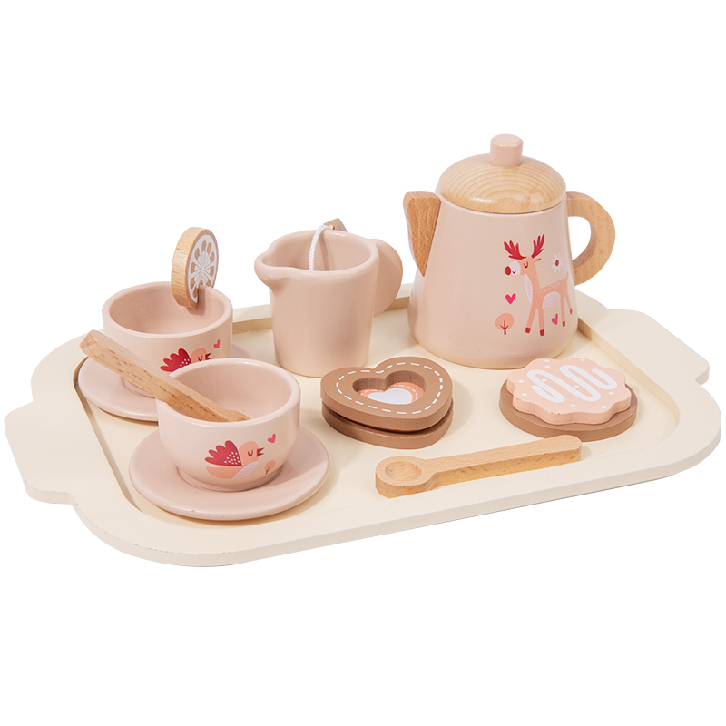 Afternoon Tea Set Wooden Toy P - Kids Toys Kitchen Set 评论和价格