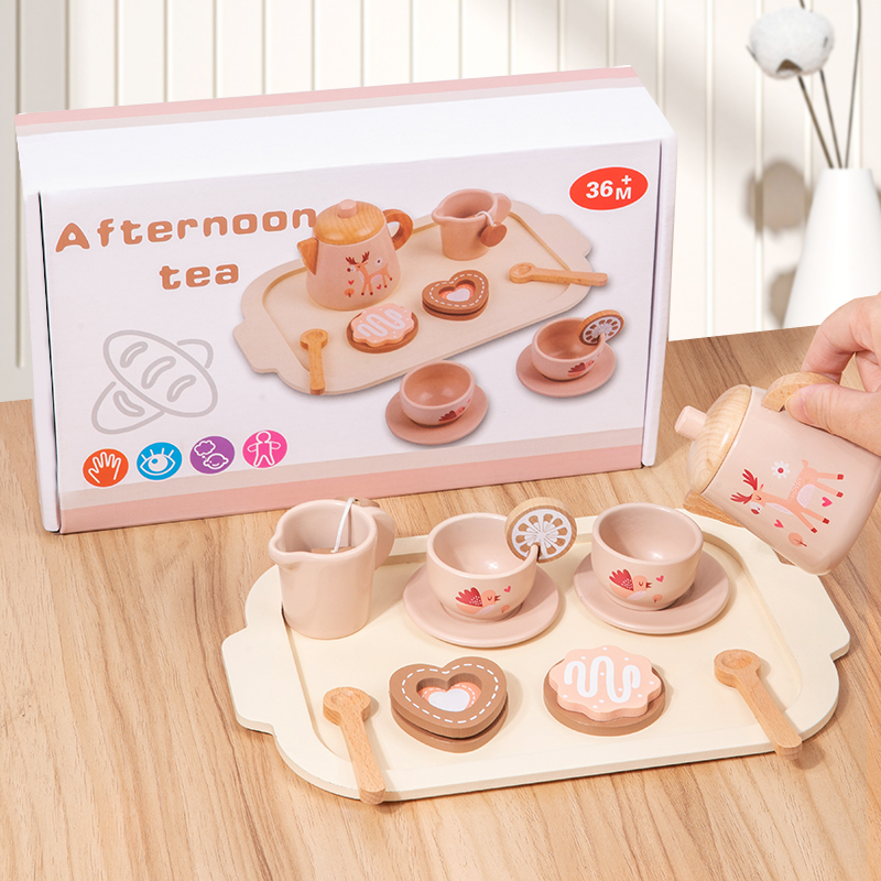 Afternoon Tea Set Wooden Toy P - Kids Toys Kitchen Set 评论和价格