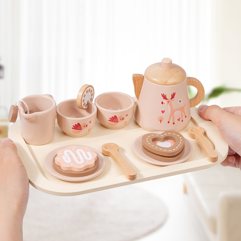 Afternoon Tea Set Wooden Toy P - Kids Toys Kitchen Set 评论和价格
