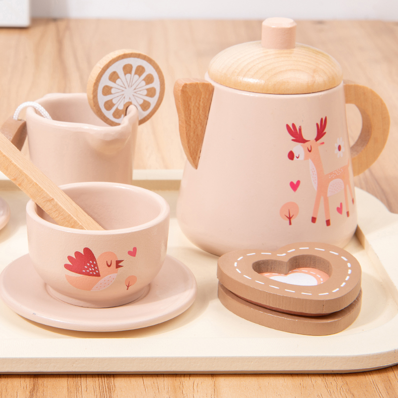 Afternoon Tea Set Wooden Toy P - Kids Toys Kitchen Set 评论和价格