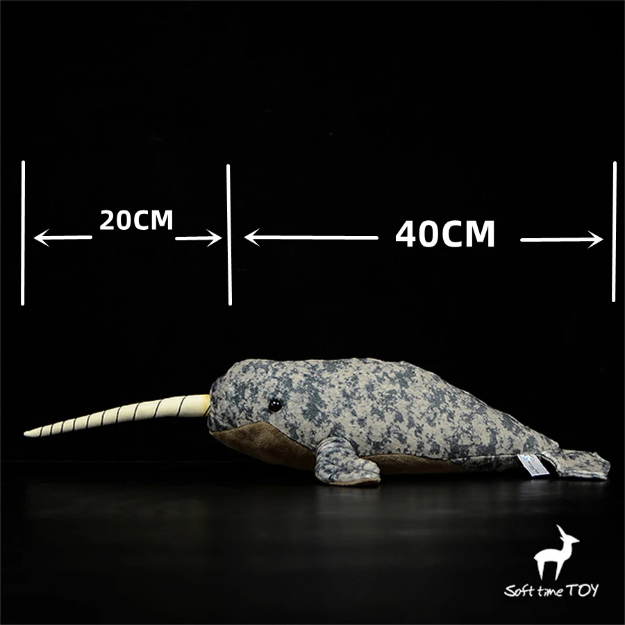 Lifelike Arctic Narwhal Plush  - Unicorn Stuffed Toy 评论和价格