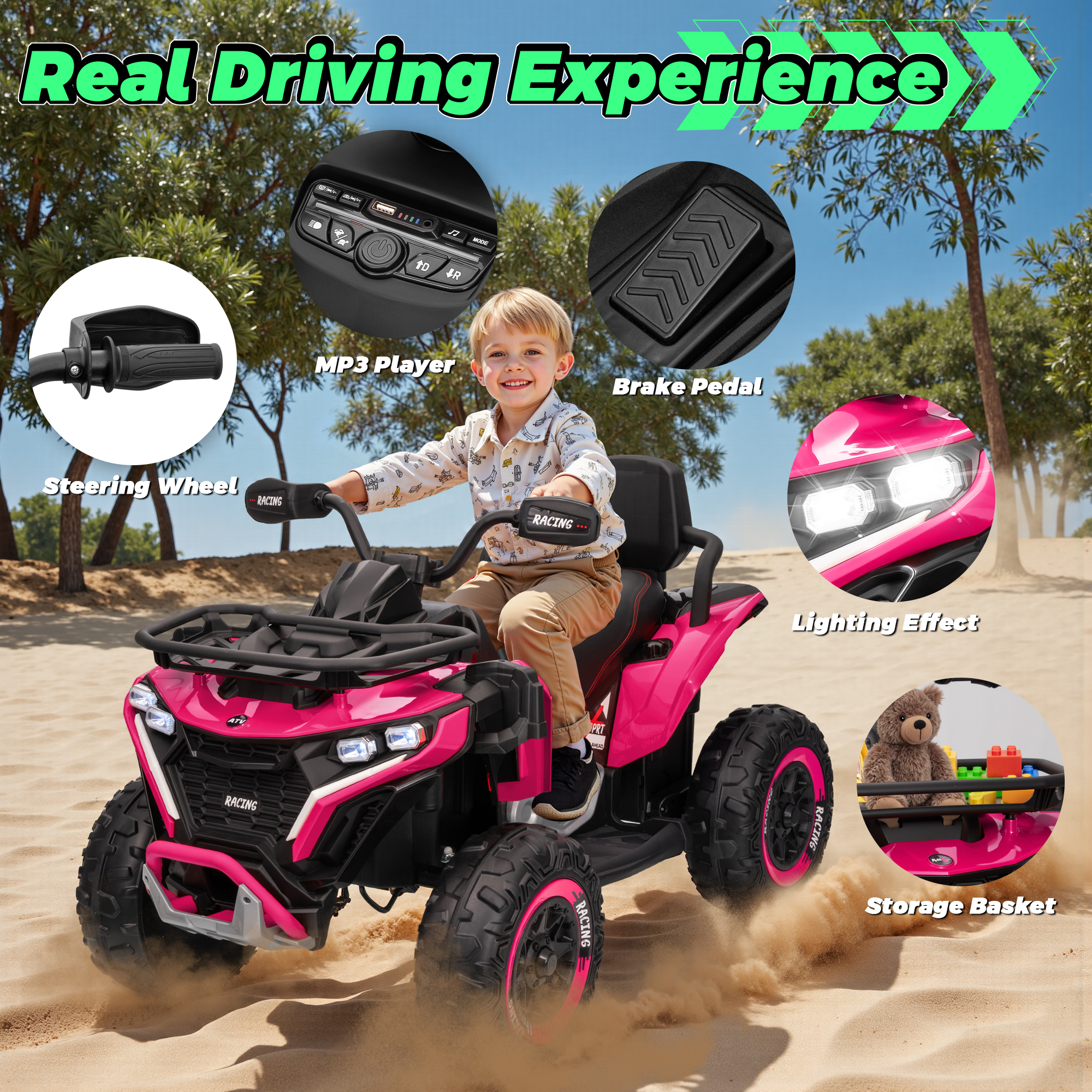 24V Ride on Car, Kids ATV XL F - Kids Toys Quad 评论和价格