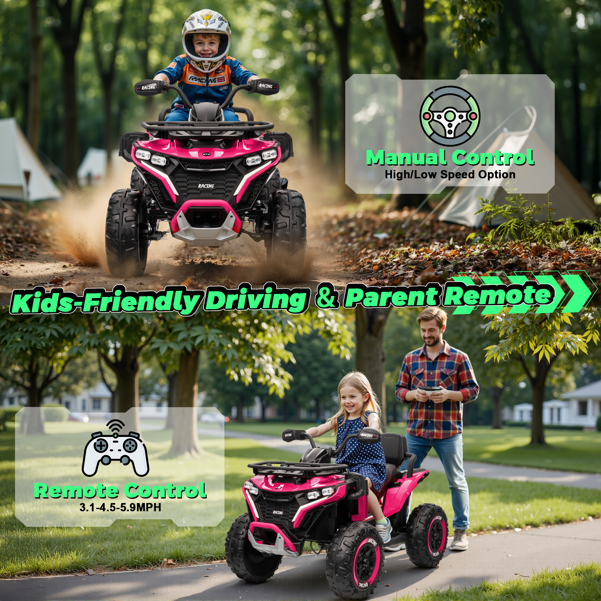 24V Ride on Car, Kids ATV XL F - Kids Toys Quad 评论和价格