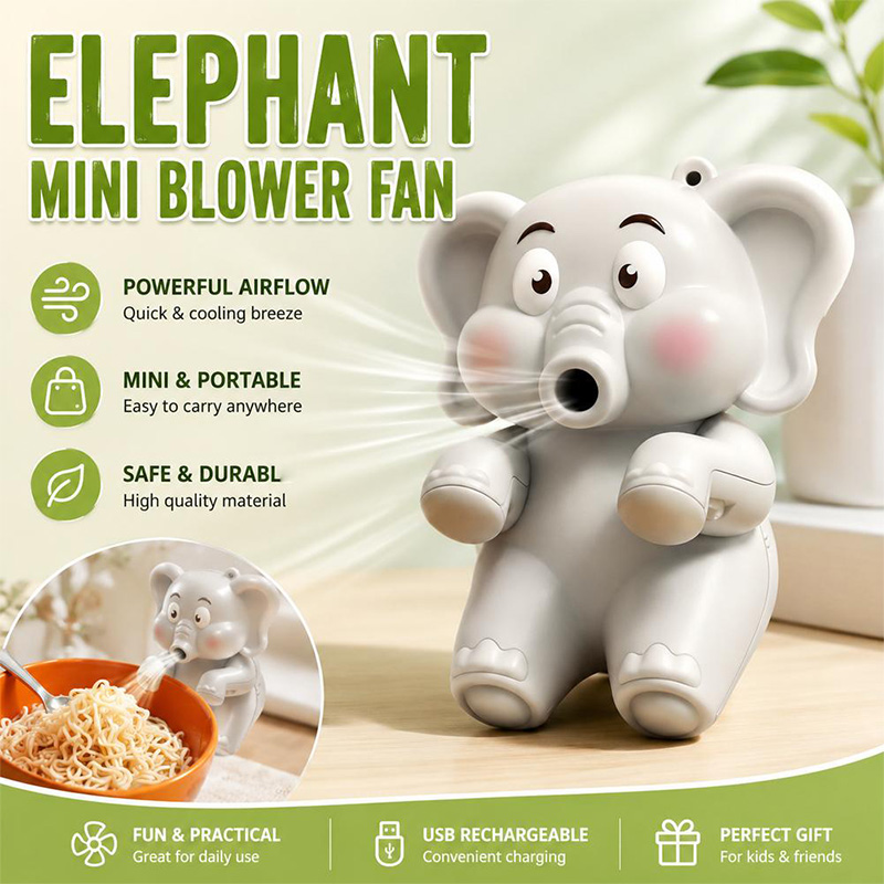 Cute Elephant Blowing Mini Fan - Kids Toys Elephant 评论和价格