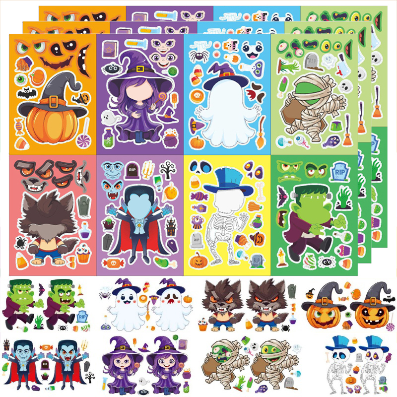 Halloween Party Games Stickers - Kids Zombie Toys 评论和价格